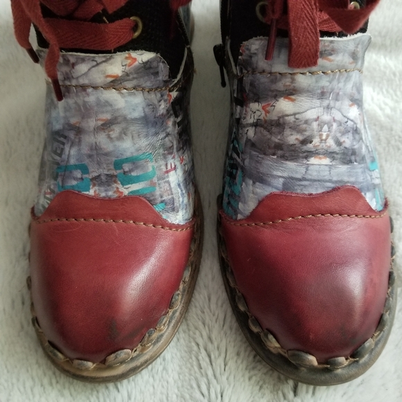 🇵🇹 ROVERS 42003 Low Heel Leather Lace Up Ankle Boot size 6.5 US / 37 EU - Picture 3 of 16